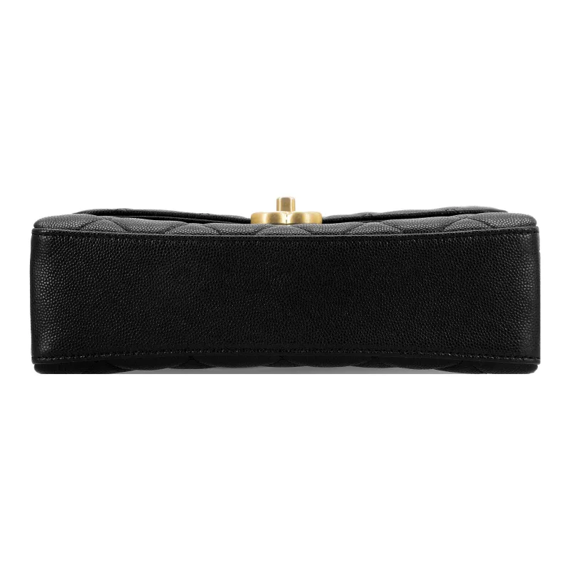 CHANEL Grain Embossed Calfskin Handbag, Shoulder Bag, Crossbody Bag Trumpets Women's Black-3