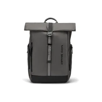 NAYO SMART Nylon Backpack Medium Size Unisex Gray/Black