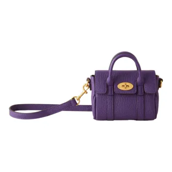 Mulberry Cow Leather Handbag Shoulder Bag Crossbody Bag Extra Mini Women's Purple