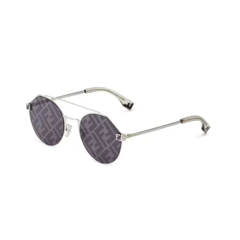 FENDI Alloy Aviator Sunglasses Unisex Silver