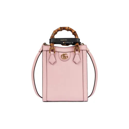 GUCCI Diana Leather Tote Bag Shopping Bag Shoulder Bag Crossbody Bag Handbag Mini Women's Pink