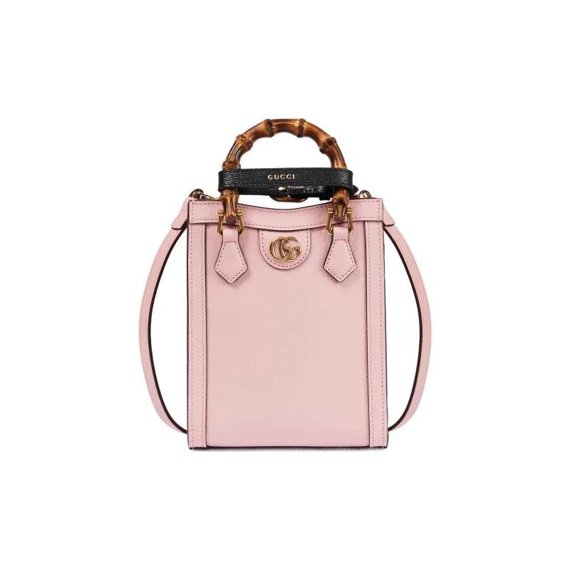 GUCCI Diana Leather Tote Bag Shopping Bag Shoulder Bag Crossbody Bag Handbag Mini Women's Pink-0
