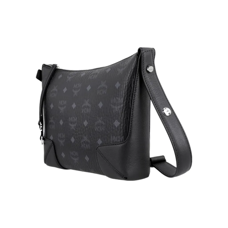 MCM Klara Visetos Coated Canvas Handbag, Shoulder Bag, Crossbody Bag Trumpets Women's Black-1