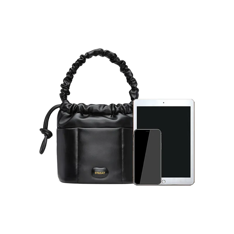 ST&SAT Cow Leather Shoulder Bag Crossbody Bag Handbag Bucket Bag Women's Multicolor-1