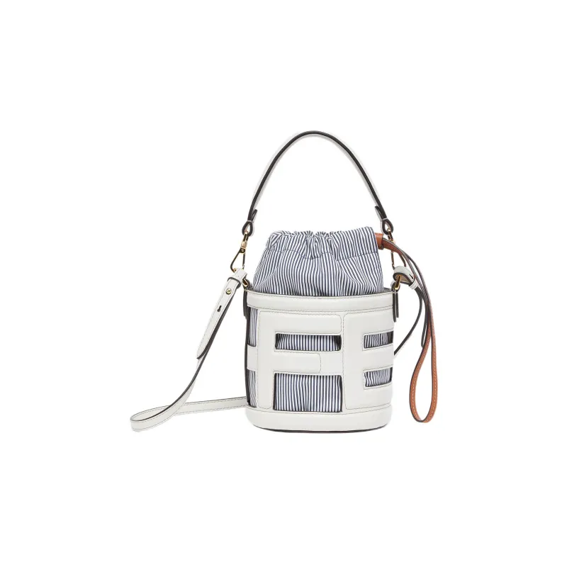 FENDI Leather Shoulder Bag, Crossbody Bag, Handbag Trumpets Women's White-0
