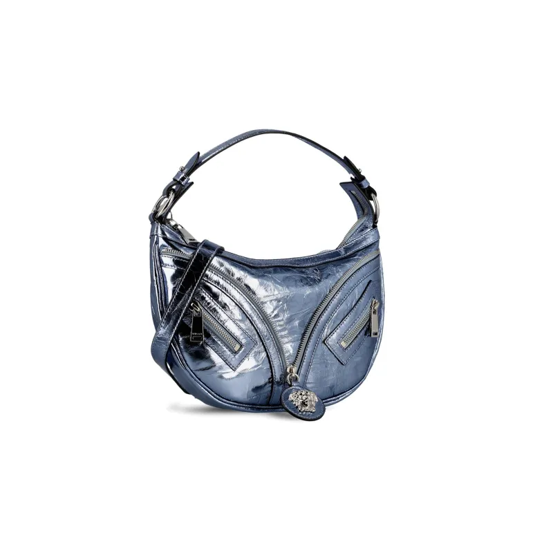 VERSACE Leather Handbag Shoulder Bag Mini Women's Light Blue-1