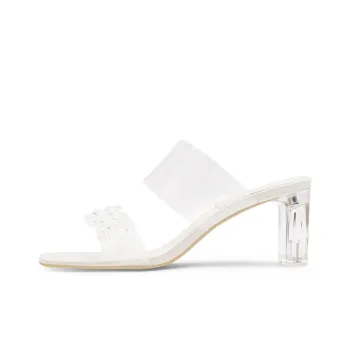CAMEIDO Antibacterial Quick Dry Slide Slippers Women's White