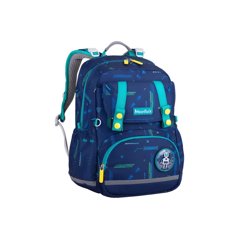 MOONROCK Polyester Backpack Medium Size Unisex Blue/Purple/Red-25