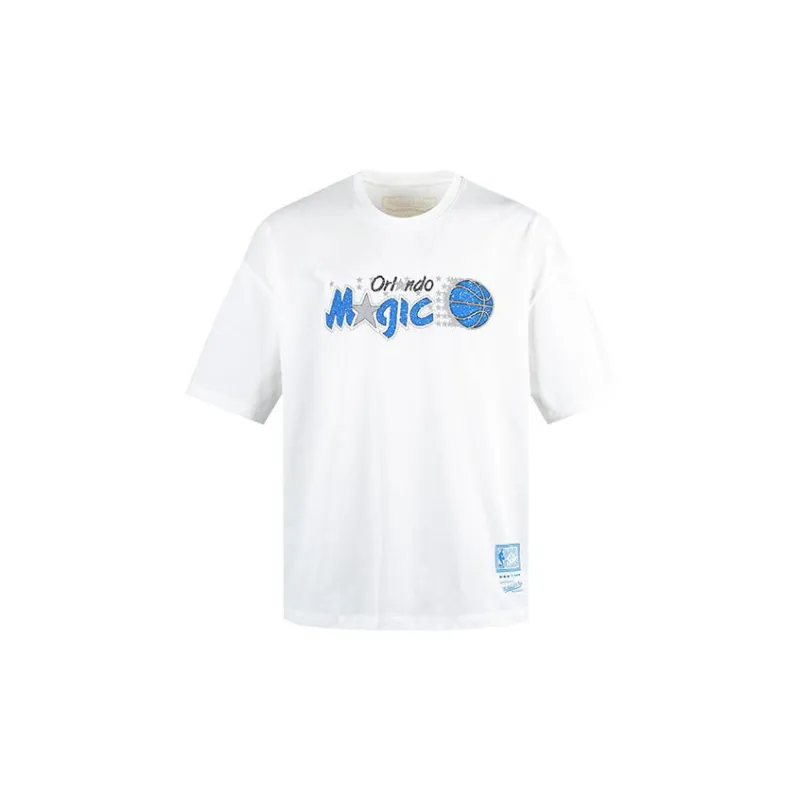 Mitchell & Ness Drop Shoulder Sleeve T-Shirt Unisex White-1