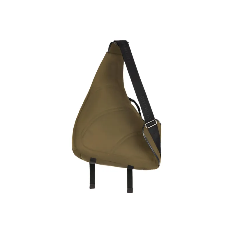 GIVENCHY G-Zip Nylon Triangle Mesh Bag One Shoulder Crossbody Sling Bag Fanny Pack Medium Size Men's Khaki-2