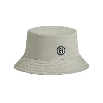 HERMES Cotton Linen Bucket Hats Unisex Beige