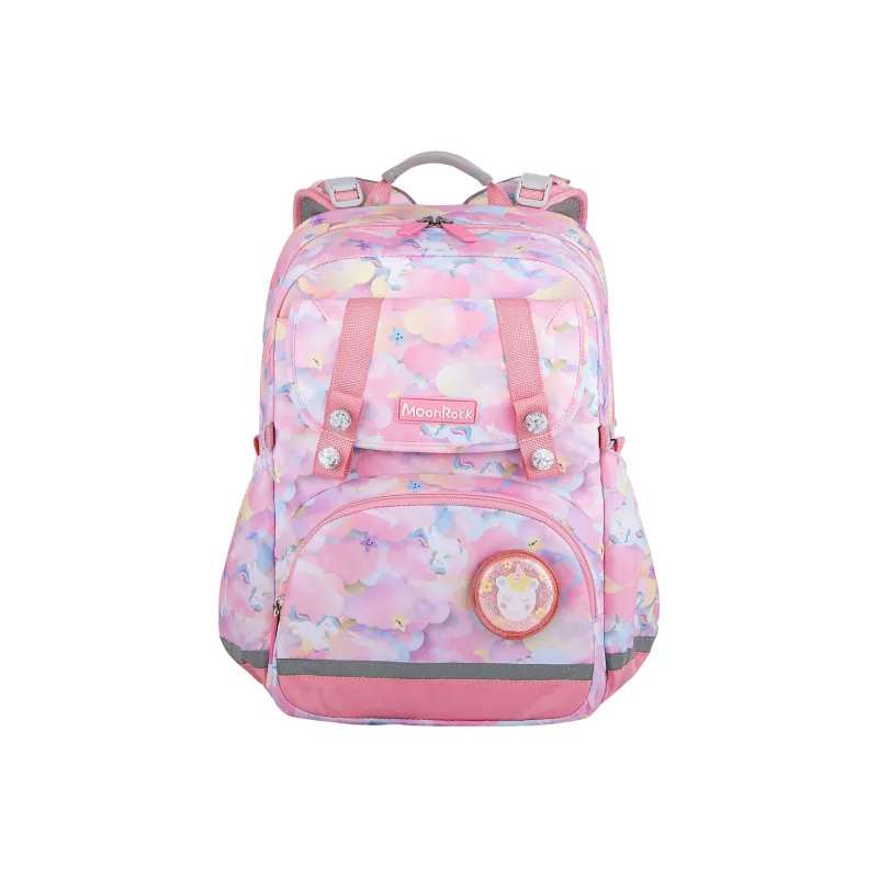 MOONROCK Polyester Backpack Medium Size Unisex Blue/Purple/Red-18