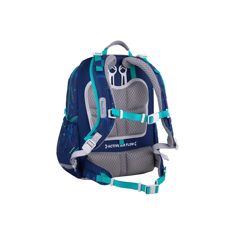 MOONROCK Polyester Backpack Medium Size Unisex Blue/Purple/Red-27
