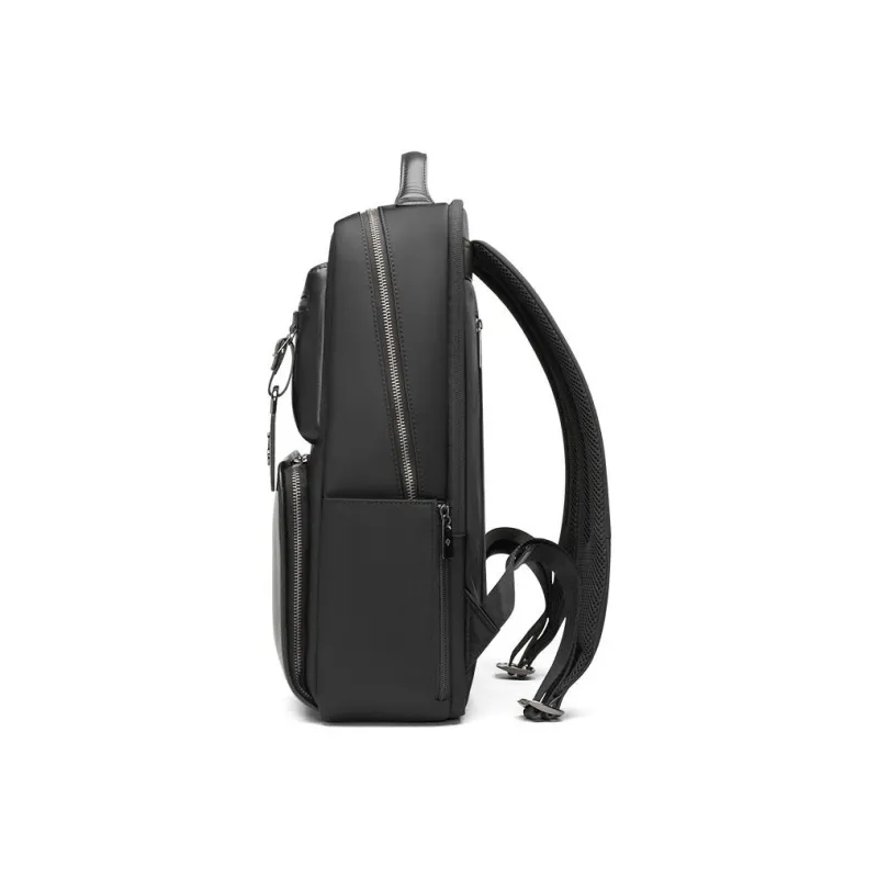 SAMSONITE Cow Leather Laptop Backpack Regular Men's Black-3