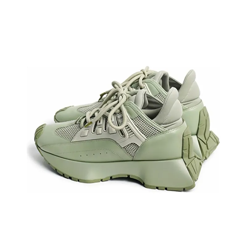 DYMONLATRY Wear-Resistant Low-Top Sports Casual Shoes 4cm Women's Pea Green-4