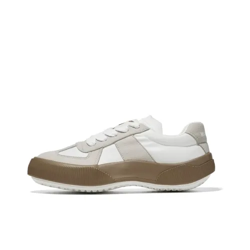 Warrior Sky Power German Army Trainers Low-Top Sports Casual Shoes Unisex White Khaki