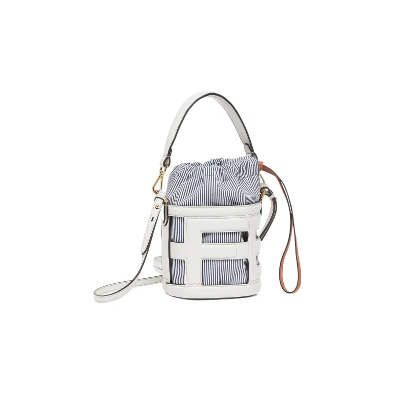 FENDI Leather Shoulder Bag, Crossbody Bag, Handbag Trumpets Women's White-1