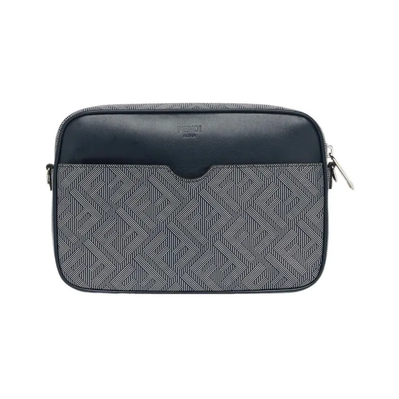 FENDI Leather Camera Bag, Crossbody Bag, Shoulder Bag Men's Gray-2
