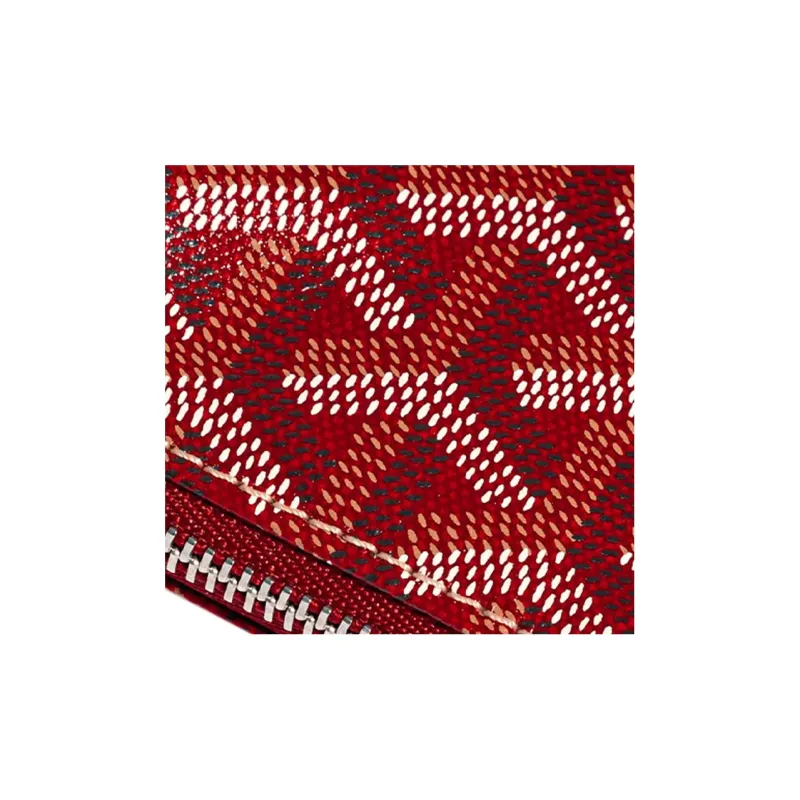 GOYARD SENAT Canvas With Calfskin Wallet Card Holder Clutch Mini Unisex Red-3