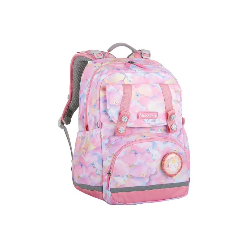 MOONROCK Polyester Backpack Medium Size Unisex Blue/Purple/Red-19