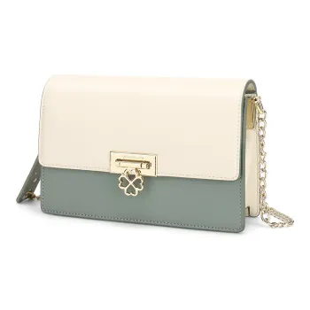 MEXICAN Fabric PU Leather Chain Bag Shoulder Bag Regular Women's White & Green/Turquoise & Dark Green