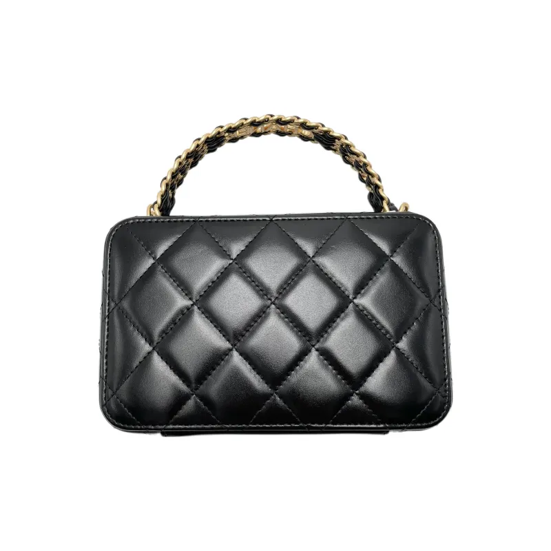 CHANEL Cow Leather Camera Bag, Chain Bag, Handbag, Shoulder Bag, Crossbody Bag Women's Black-1