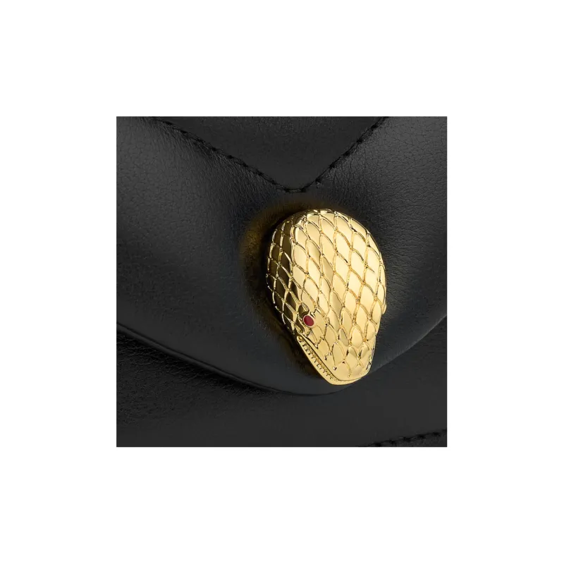BVLGARI Serpenti Reverse Calfskin Shoulder Bag Crossbody Bag Handbag Mini Women's Black-4