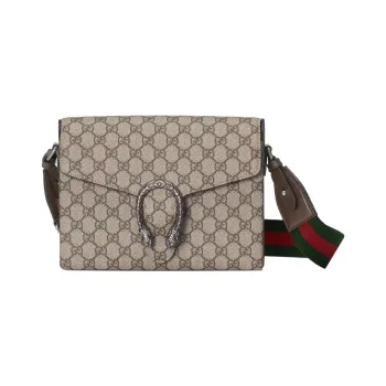 GUCCI Canvas With Leather Trim Canvas Bag Messenger Bag Shoulder Bag Crossbody Bag Women's Brown