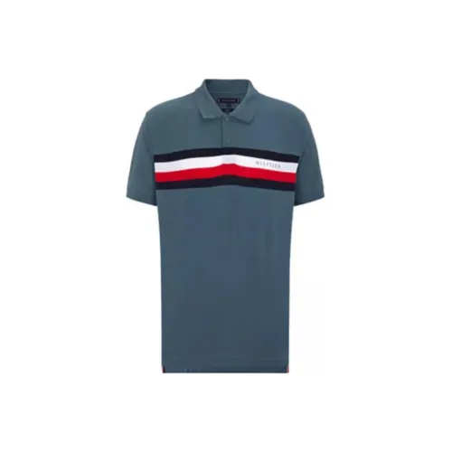 Tommy Hilfiger Polo Shirts Men Gray Blue