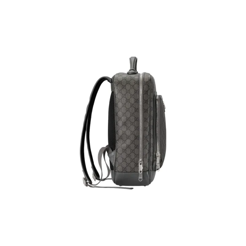 GUCCI Ophidia Canvas With Leather Trim Backpack Medium Size Men's Gray-2