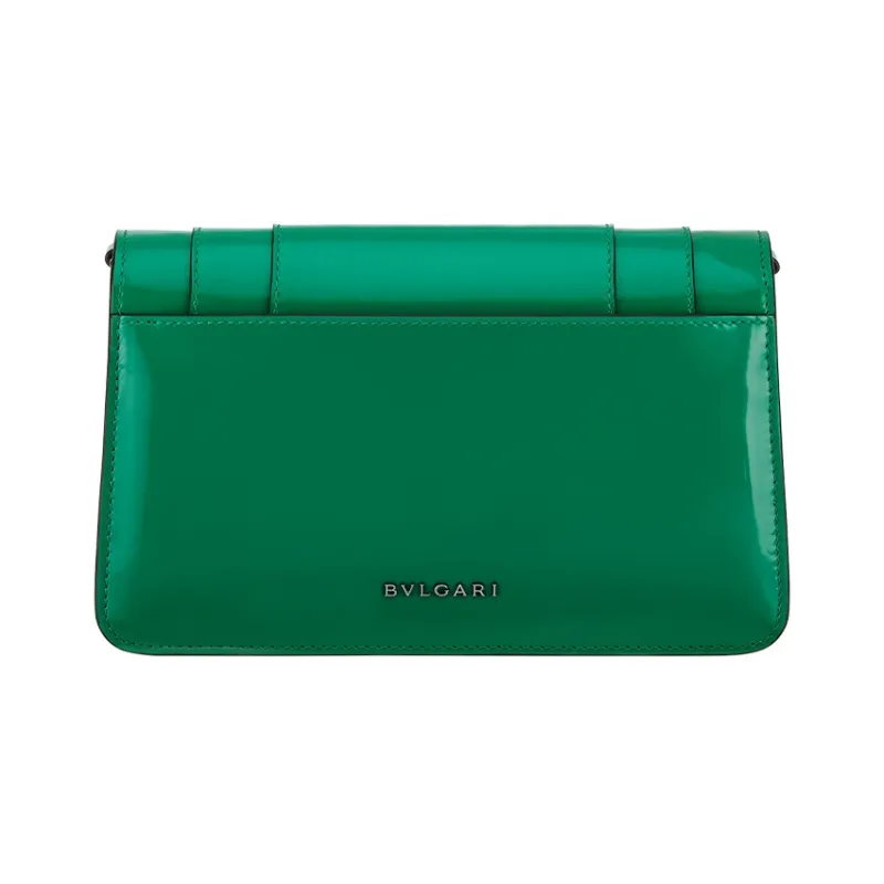 BVLGARI Serpenti Forever Calfskin Shoulder Bag, Crossbody Bag Women's Green-2