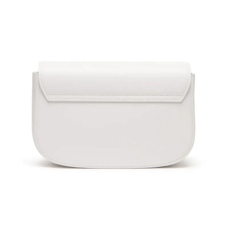DIESEL Cow Leather Portable Crossbody Bag, Shoulder Bag Women's White-3