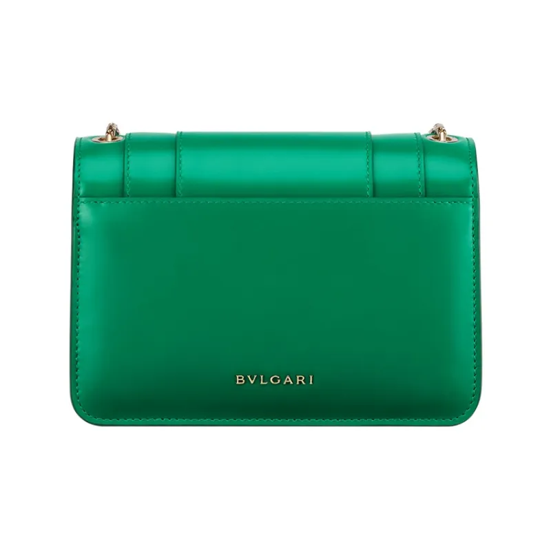 BVLGARI Serpenti Forever Calfskin Shoulder Bag Crossbody Bag Small Size Women's Green-2