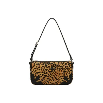SMFK Wild World Wild World Series Cowhide Shoulder Bag Regular Women's Leopard Print