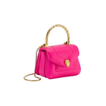 BVLGARI Serpenti Reverse Calfskin Shoulder Bag Crossbody Bag Handbag Mini Women's Pink
