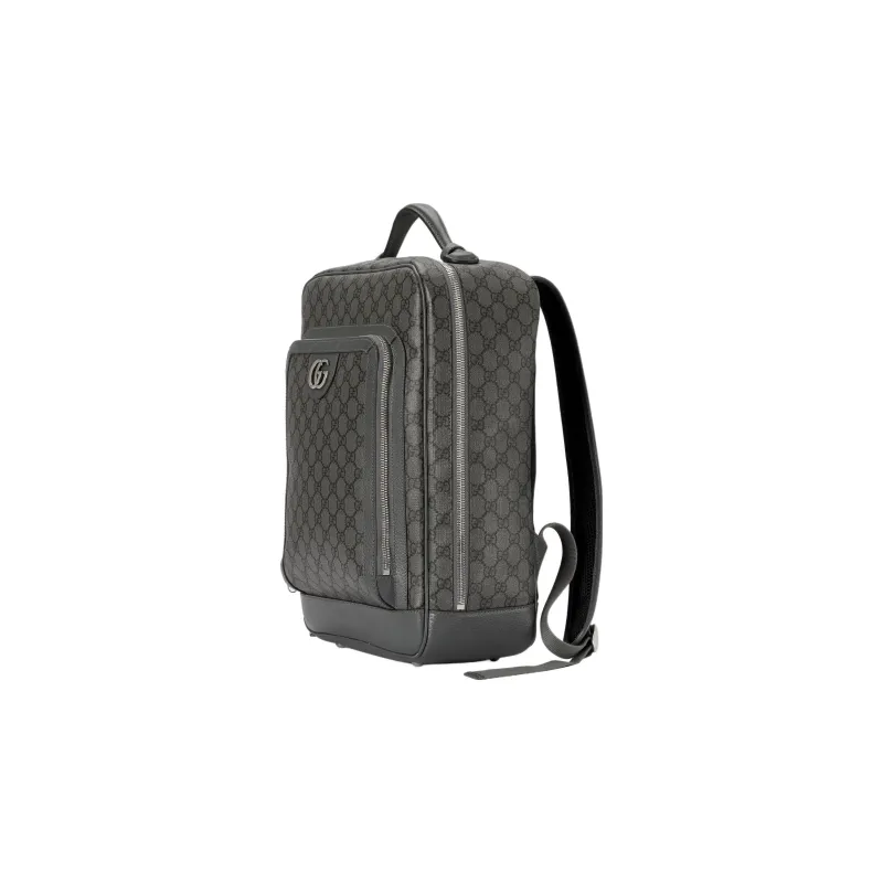 GUCCI Ophidia Canvas With Leather Trim Backpack Medium Size Men's Gray-1