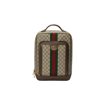 GUCCI Ophidia Canvas With Leather Trim Backpack Medium Size Men's Brown