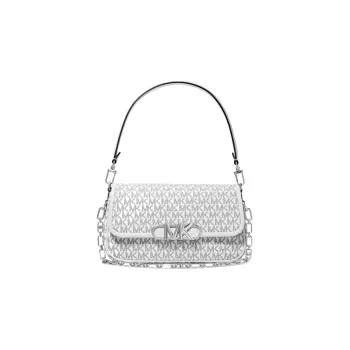 MICHAEL KORS PARKER PU Messenger Bag, Handbag, Shoulder Bag Medium Size Women's Silver