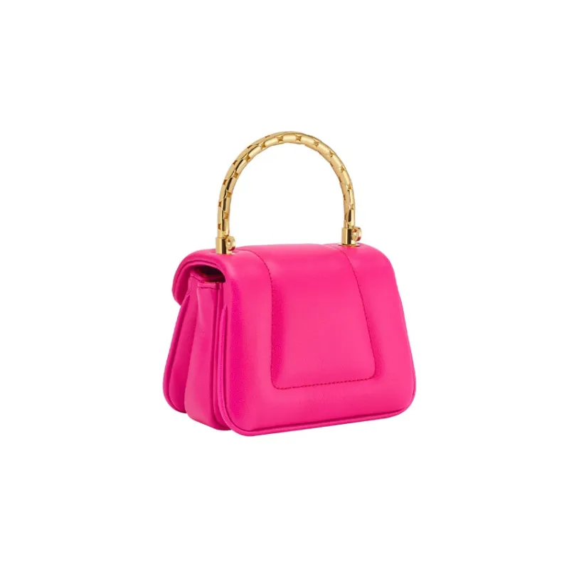 BVLGARI Serpenti Reverse Calfskin Shoulder Bag Crossbody Bag Handbag Mini Women's Pink-2