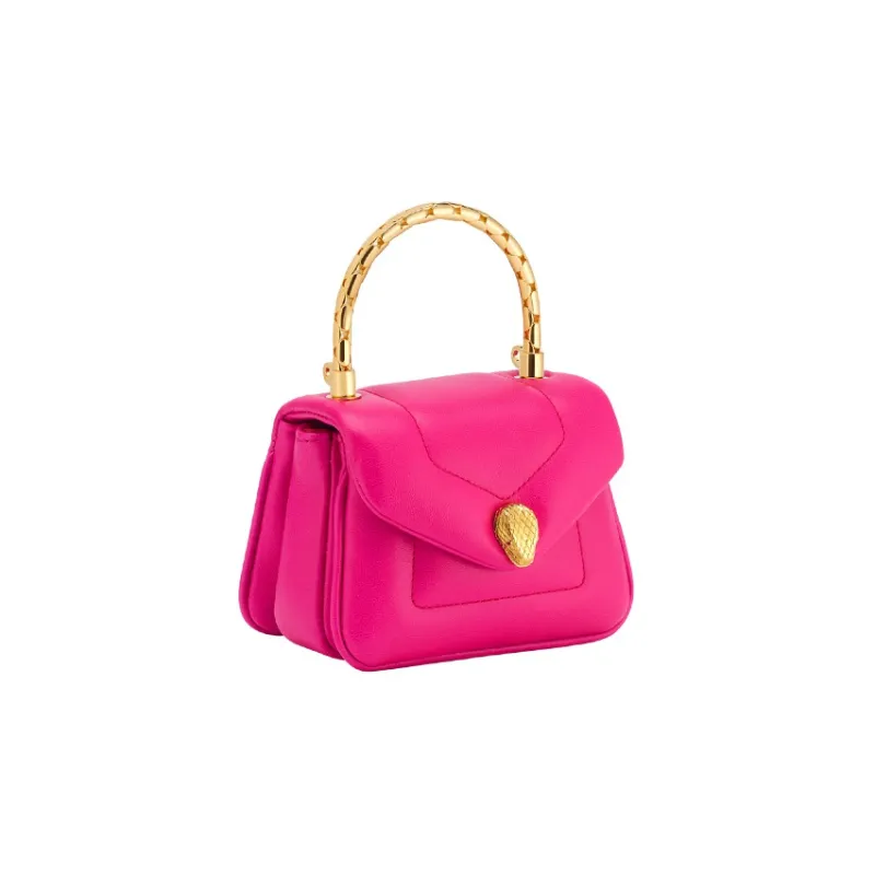 BVLGARI Serpenti Reverse Calfskin Shoulder Bag Crossbody Bag Handbag Mini Women's Pink-1