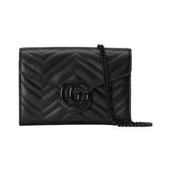 GUCCI GG Marmont Leather Shoulder Bag, Crossbody Bag Mini Women's Black