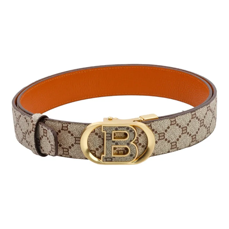 NINE NAIL Top Grain Cow Leather Genuine Leather Automatic Buckle Men's Belt Men's Width 3.5cm-7