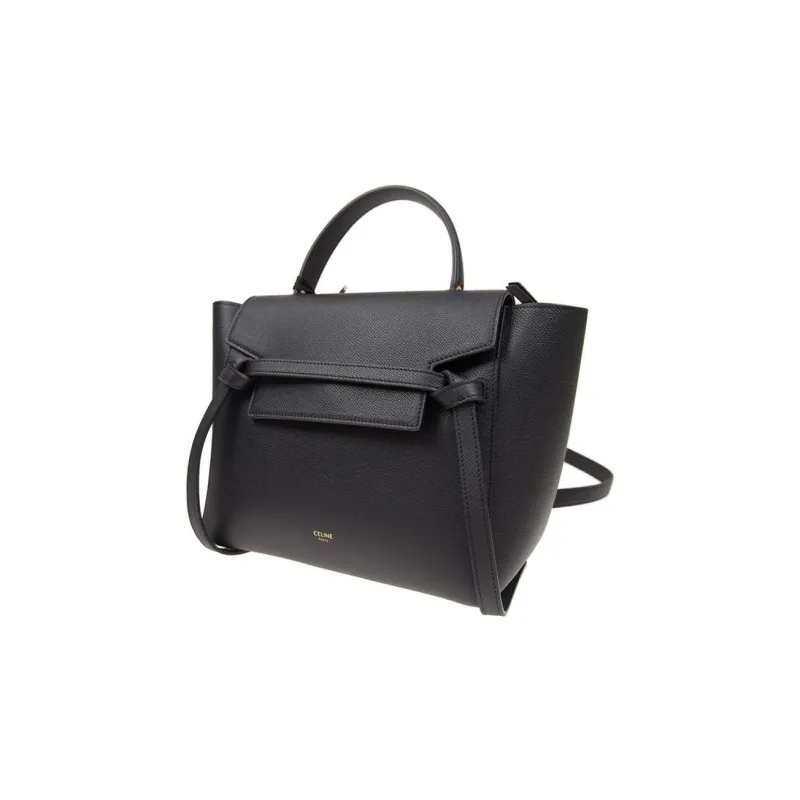 CELINE Belt Grained Calfskin Catfish Bag, Handbag, Shoulder Bag, Crossbody Bag, Handbag Micro Women's Black-2