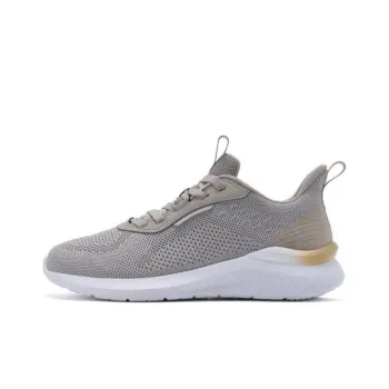 QIAODAN Lightweight Impact Resistant Low Top Running Shoes Men's Black White