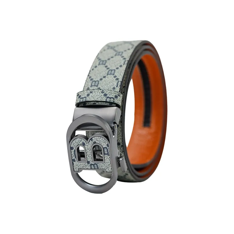 NINE NAIL Top Grain Cow Leather Genuine Leather Automatic Buckle Men's Belt Men's Width 3.5cm-1