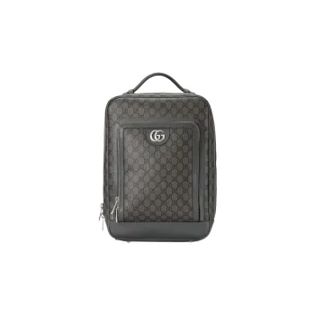 GUCCI Ophidia Canvas With Leather Trim Backpack Medium Size Men's Gray