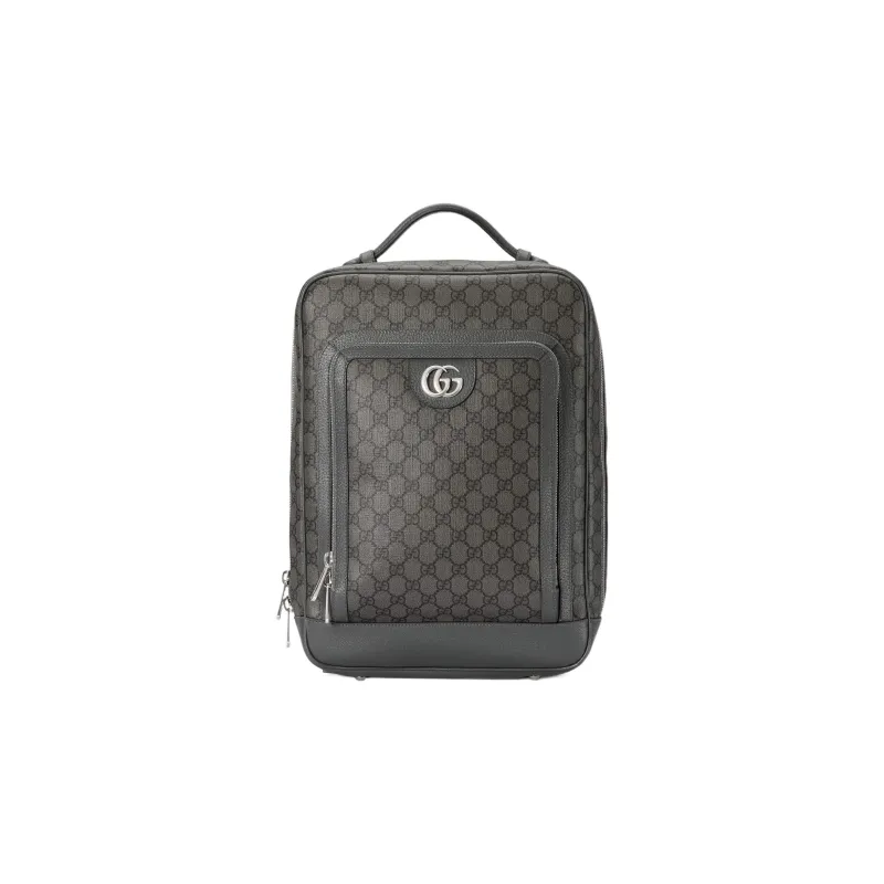 GUCCI Ophidia Canvas With Leather Trim Backpack Medium Size Men's Gray-0