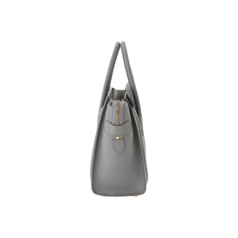 CELINE Luggage Cow Leather Smiley Face Bag Handbag Micro Women's Smoky Gray-3