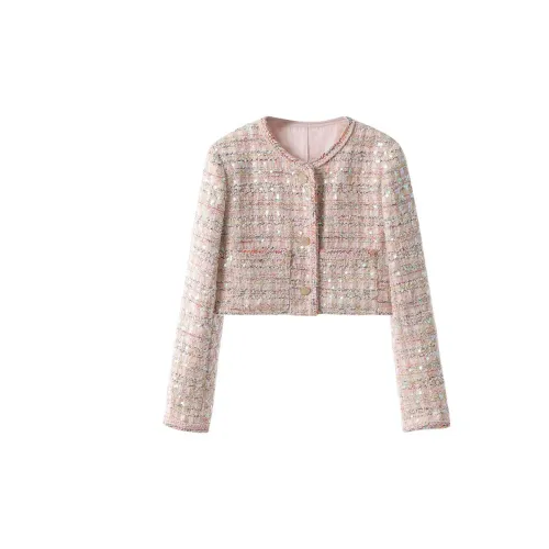 YUMOMO STAR Cropped Coats Women's Rose Petal Pink