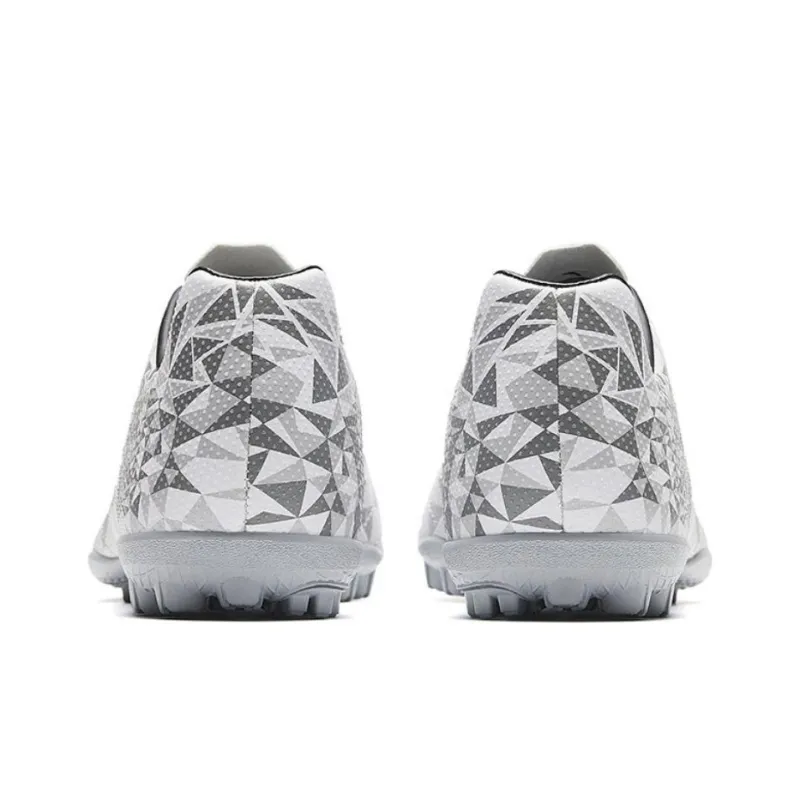 Anta TF Rubber Broken Studs Artificial Ground Wear Resistant Soccer Shoes Men's Gray White-2